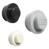 Sada 3 věšáků na zeď LEGO / plast / O 4,7 cm / O 7,85 cm / O 9,4 cm / bílá/šedá/černá Varianta: 