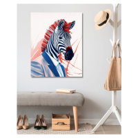 Obrazy na stěnu - Zebra v obleku Rozměr: 80x100 cm, Rámování: bez rámu a bez vypnutí plátna