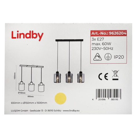 Lindby Lindby - Lustr na lanku KOURTNEY 3xE27/60W/230V