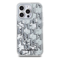 Karl Lagerfeld Liquid Glitter Monogram Gradient Zadní Kryt pro iPhone 14 Pro Max White