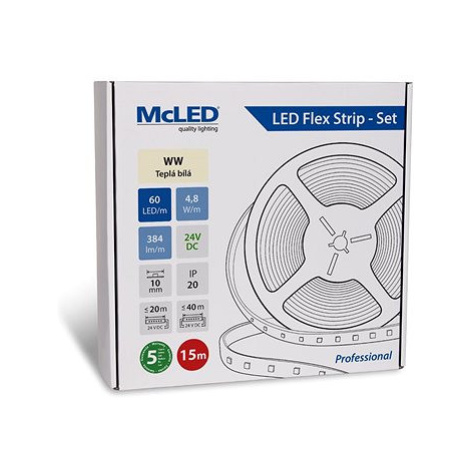McLED Set LED pásek 15m, WW, 4,8W/m