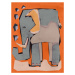 Ilustrace Happy Elephant, Treechild, 30x40 cm