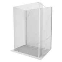 MEXEN/S Kioto Sprchová zástěna WALK-IN 100 x 85 x 40 cm, transparent, bílá 800-100-085-221-20-00