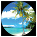 CR 3305 AG Design fototapeta ekologická vliesová samolepící 2-dílná kulatá Palmy na pláži, velik