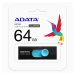 ADATA Flash Disk 64GB UV220, USB 2.0 Dash Drive, bílá/šedá