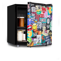 Klarstein Cool Vibe 46+, lednice, 46 l, energetická třída F, VividArt Concept, stickerbomb styl