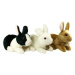 RAPPA Plyšový králík bílo-černý ležící 23 cm ECO-FRIENDLY
