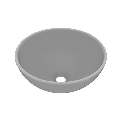 SHUMEE Luxusní kulaté keramické umyvadlo 32,5 × 14 cm matné světle šedé