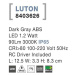 NOVA LUCE venkovní nástěnné svítidlo LUTON tmavě šedý ABS LED 1.2W 3000K IP65 100-220V vč. drive