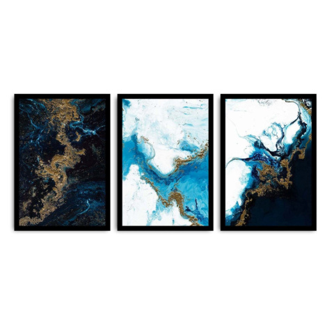 Wallity Sada obrazů Eden 36x51 cm 3 ks modrá