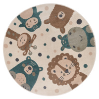 Hanse Home Collection koberce Dětský koberec Adventures 105968 Cream Brown Blue kruh - 140x140 (