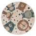 Hanse Home Collection koberce Dětský koberec Adventures 105968 Cream Brown Blue kruh - 140x140 (