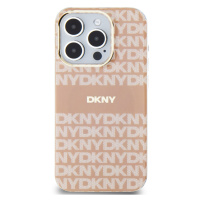 Zadní kryt DKNY PC/TPU Repeat Pattern Tonal Stripe Magsafe pro Apple iPhone 14 Pro Max, růžová