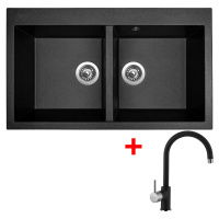 Sinks AMANDA 860 DUO Metalblack + Vitalia GR