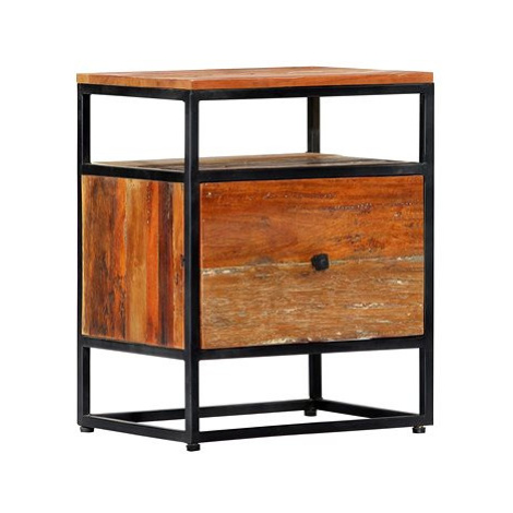 Noční stolek 40 x 30 x 50 cm masivní recyklované dřevo a ocel SHUMEE