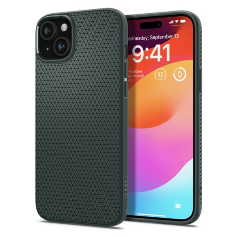 Spigen Liquid Air kryt iPhone 15 zelený