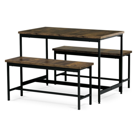 Jídelní set se 2 lavicemi OLD WOOD, 110 x 60 x 75 cm Autronic