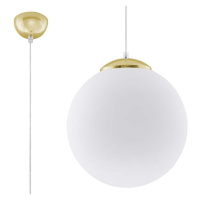 Závěsné svítidlo ve zlaté barvě se skleněným stínidlem ø 30 cm Cezab – Nice Lamps