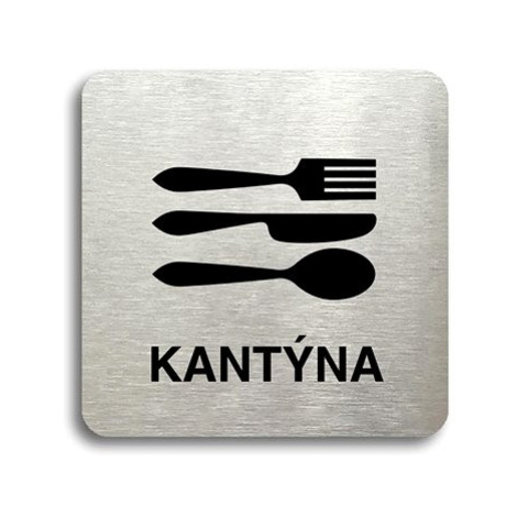Accept Piktogram "kantýna II" (80 × 80 mm) (stříbrná tabulka - černý tisk bez rámečku)