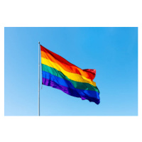 Fotografie Rainbow LGBTQI flag waving in the wind, Alexander Spatari, 40x26.7 cm