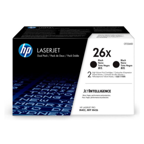 HP 26X Black 2-pack LJ Toner Cartridge Černá