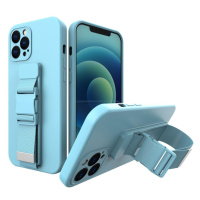 Silikonové pouzdro Sporty s popruhem na iPhone XS / iPhone X blue