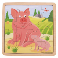Bigjigs Toys puzzle - Prasátko s prasátkem