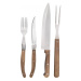 Steak set nůž+vidlička+vidlice nerez/dřevo - Orion