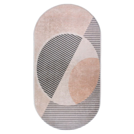 Pratelný koberec ve světle růžovo-krémové barvě 120x180 cm Oval – Vitaus