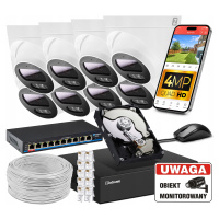 Sada pro Monitorování Ip Poe 8 Kamer 4MPx 1TB Náhled Aplikace Switch