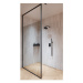 BESCO Walk-in sprchová zástěna ICON 110 cm, černá, výškově nastavitelná, montáž do stropu
