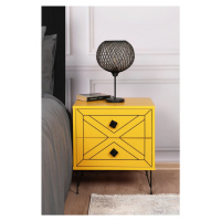 Hanah Home Noční stolek Luna žlutý