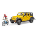 Bruder Jeep Wrangler RUBICON + figurka cyklista