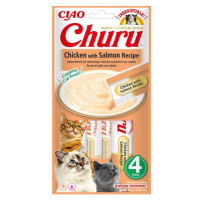 Inaba Churu cat snack kuře s příchutí lososa 4x14g