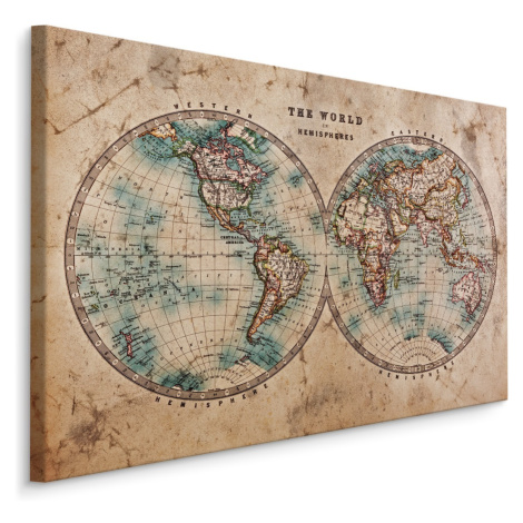 Plátno Mapa Starého Světa V Retro Stylu 120x80 cm
