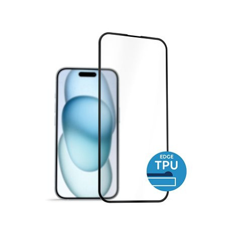 AlzaGuard 2.5D Glass with TPU Frame pro iPhone 15 Plus černé