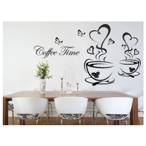 Nálepka na zeď do kuchyně čas na kávu 100 x 200 cm
