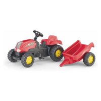Šlapací traktor Rolly Kid s vlečkou - červený