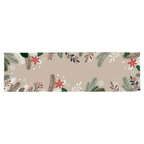 Bavlněný běhoun na stůl s vánočním motivem 40x140 cm Frosted Branches – Butter Kings