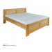 Drewmax Manželská postel - masiv LK112 | 140 cm buk Moření: Koniak
