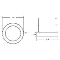 BRUMBERG BRUMBERG Biro Circle Ring direct 75cm 50W on/off černá 840