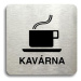Accept Piktogram "kavárna" (80 × 80 mm) (stříbrná tabulka - černý tisk bez rámečku)