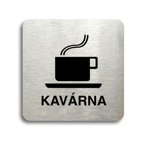 Accept Piktogram "kavárna" (80 × 80 mm) (stříbrná tabulka - černý tisk bez rámečku)