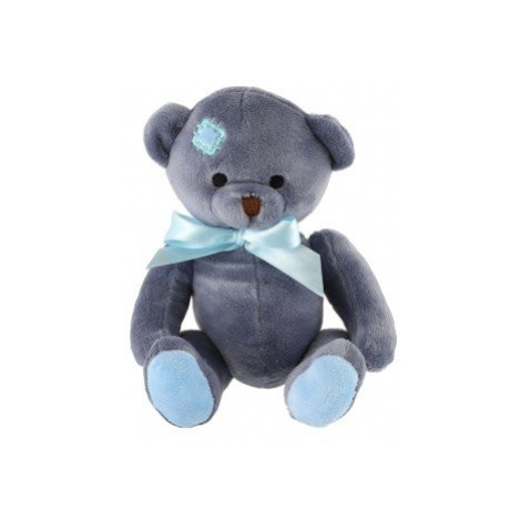 Medvěd sedící s mašlí plyš 20cm modrý v sáčku 0+ Teddies