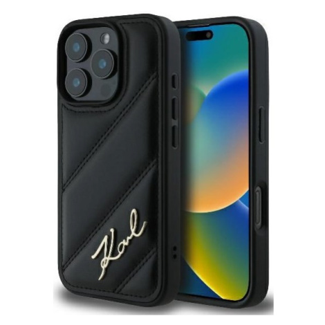 Kryt Karl Lagerfeld KLHCP16XPQDSMGK iPhone 16 Pro Max 6.9" black hardcase Quilted Signature (KLH