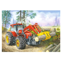 CASTORLAND Puzzle 60 ks Lesní pozemek - Traktor s drapákem