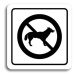 Accept Piktogram "zákaz vstupu se psem" (80 × 80 mm) (bílá tabulka - černý tisk)