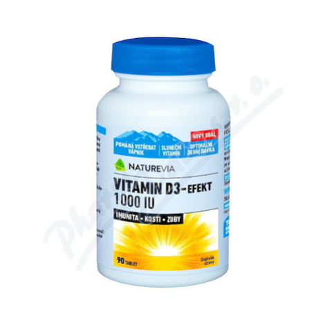 NatureVia Vitamin D3-Efekt 1000 IU tbl.90