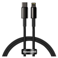 Kabel USB-C na Lightning Baseus Tungsten Gold, 20W, 5A, PD, 1m (černý)