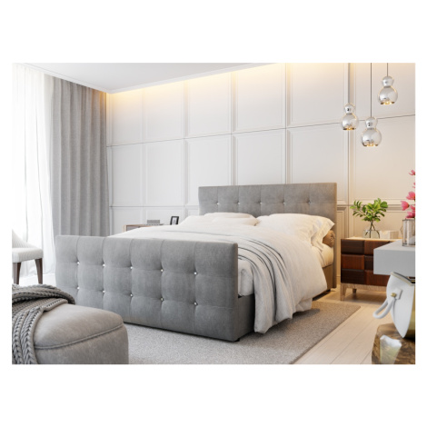 Čalouněná postel HOBIT 180x200 cm, světle šedá
